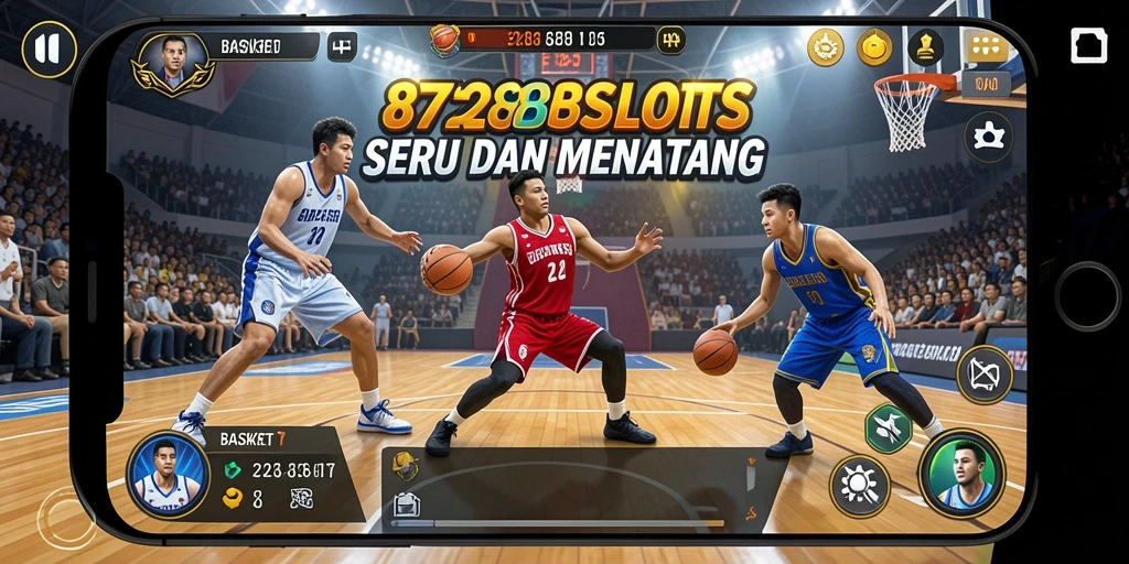 Antarmuka 8728SLOTS dengan nuansa basket yang menarik.