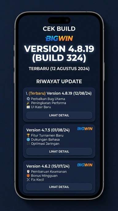 Tampilan riwayat versi bigwin